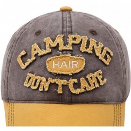 Baseball Caps Distressed Baseball Cap Washed Cotton Vintage Dad Hat Women Men Camping Hair Don't Care Trucker Hat - CA18U8ZXK...