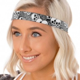 Headbands Cute Fashion Adjustable No Slip Hairband Headbands for Women Girls & Teens (Black & Grey Skulls 2pk) - Skulls 2pk -...
