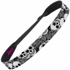 Headbands Cute Fashion Adjustable No Slip Hairband Headbands for Women Girls & Teens (Black & Grey Skulls 2pk) - Skulls 2pk -...