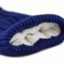 Skullies & Beanies Women Winter Oversized Chunky Thick Stretchy Knitted Pom Pom Beanie Fleece Lined Beanie Hat - C418WDH0QHC ...