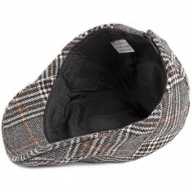 Newsboy Caps Mens Adjustable Plaid Ivy Newsboy Cabbie Gatsby Golf Beret Flat Hat Cap - 411grey - CS196XLT0Y7 $10.39