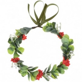 Headbands Succulent Flower Crown Eucalyptus Halo Wedding Floral Headband Photo Prop - B-red - CO18RKTXOEH $12.96