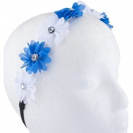 Headbands Floral Flower Crown Stretch Headband - White Blue - CX187C54CR6 $8.95