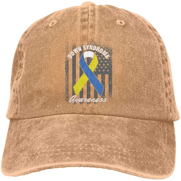 Baseball Caps Down Syndrome Awareness Vintage Adjustable Baseball Cap Denim Dad Hat - Natural - CS1934UZYKA $20.23