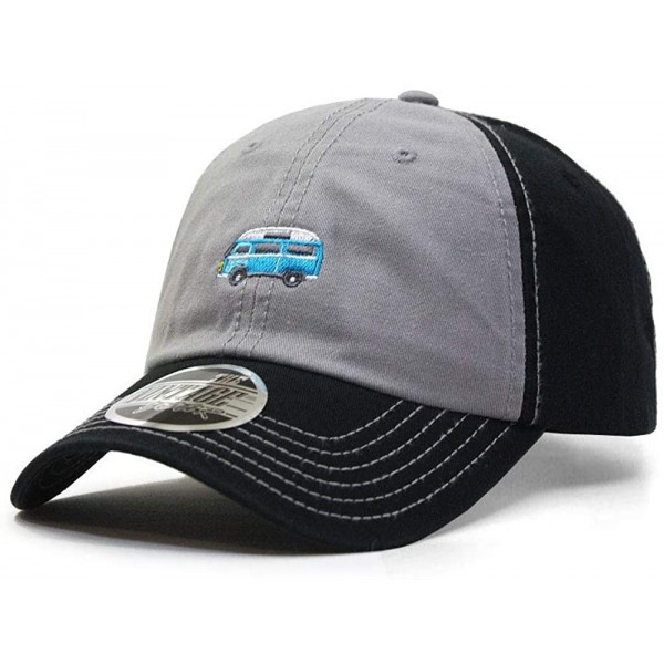 Baseball Caps Classic Washed Cotton Twill Low Profile Adjustable Baseball Cap - C Black/Gray/Black - CG12L0OUDGR $16.19