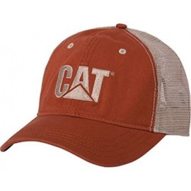 Baseball Caps Cat Orange Twill/Tan Mesh-CAT Hat - C412D5PJWKH $14.36