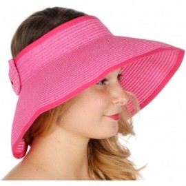 Visors Sun Visor Beach Golf Protection Cap Women Summer Beach Hat- Outdoor Sports - Wide Brim Pink - CP18NUQZ7TG $19.54