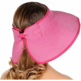 Visors Sun Visor Beach Golf Protection Cap Women Summer Beach Hat- Outdoor Sports - Wide Brim Pink - CP18NUQZ7TG $11.42