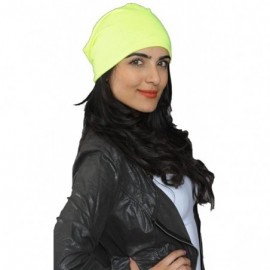 Skullies & Beanies Neon Color Slouchy Summer Beanie Hat - Yellow - C7185QHC78K $21.76