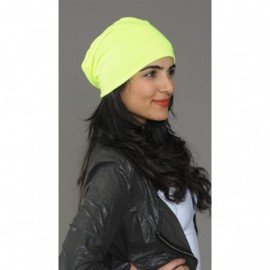 Skullies & Beanies Neon Color Slouchy Summer Beanie Hat - Yellow - C7185QHC78K $21.76