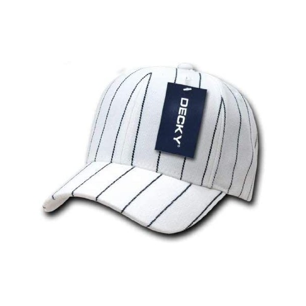 Baseball Caps Pin Striped Adjustable Baseball Caps 208 - White - CK11K0ZK4AH $14.37