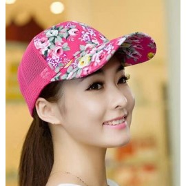 Baseball Caps Snapback Baseball Cap Floral Perforated Ball Caps Golf Hats Summer Mesh Hat for Women Teens Girls - Black - CU1...