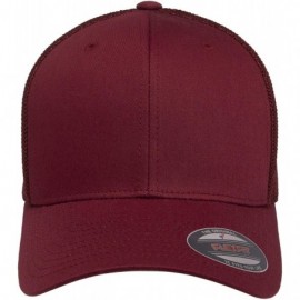 Baseball Caps Trucker Mesh Fitted Cap - Cranberry - CL18X2WZ2E8 $11.79