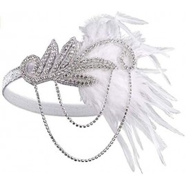 Headbands Art Deco Inspired Gatsby Crystal Flapper Headband 1920s Headpiece Vintage Wedding Accessories - CU185WEI9TZ $12.79