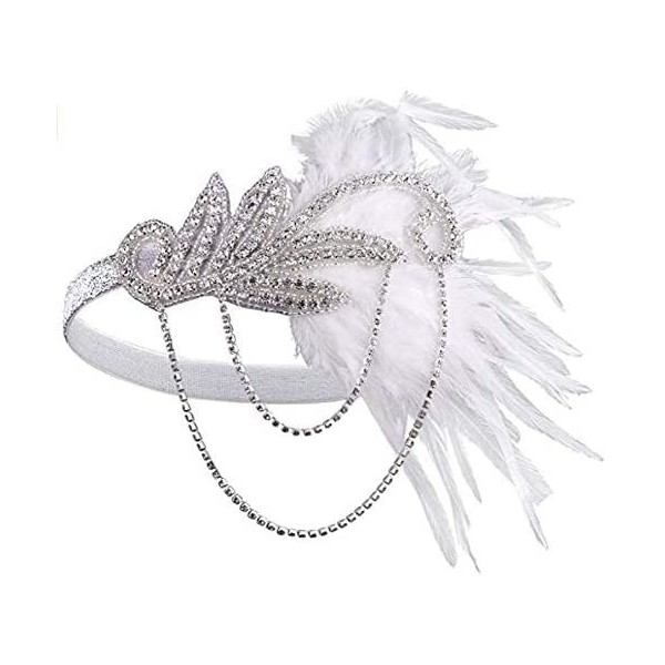 Headbands Art Deco Inspired Gatsby Crystal Flapper Headband 1920s Headpiece Vintage Wedding Accessories - CU185WEI9TZ $12.79