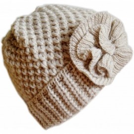 Skullies & Beanies Winter Hat for Women Girl Teen's Winter Thick Knit Beanie Ski Hat M-10A - Beige - CG11B2NNZD5 $15.22