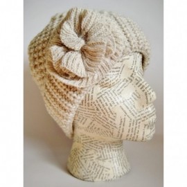 Skullies & Beanies Winter Hat for Women Girl Teen's Winter Thick Knit Beanie Ski Hat M-10A - Beige - CG11B2NNZD5 $38.05