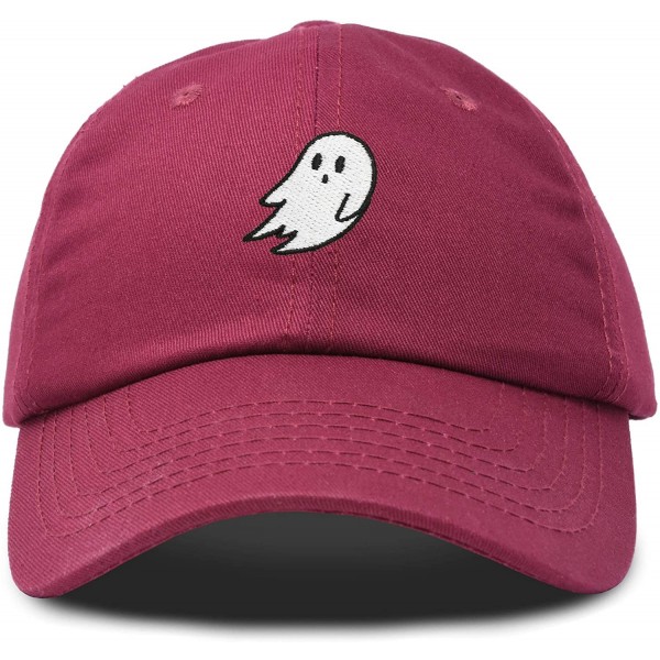 Baseball Caps Ghost Embroidery Dad Hat Baseball Cap Cute Halloween - Maroon - CN18YR248S0 $9.43