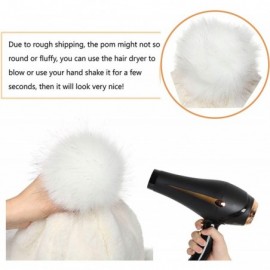 Bomber Hats Women's Faux Fur Hat Russian Cossack Pompom Cap for Winter Ski Snow - Black - CQ18WAENHW7 $24.43