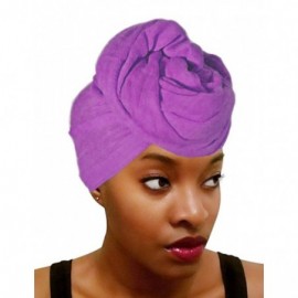 Headbands African Head Wrap-Women's Soft Stretch Headband Long Head Wrap Scarf Turban Purple - "1PCS Purple (75"" x 39"")" - ...