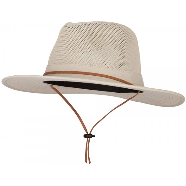 Fedoras Men's Cotton Canvas Outback Style Fedora Hat - Beige - CI18TX8UKIG $35.89