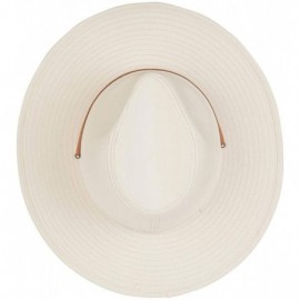 Fedoras Men's Cotton Canvas Outback Style Fedora Hat - Beige - CI18TX8UKIG $35.89