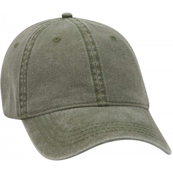 Baseball Caps 6 Panel Low Profile Garment Washed Pigment Dyed Baseball Cap - Ol. Green - CG12IVB0GZ5 $14.02