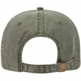 Baseball Caps 6 Panel Low Profile Garment Washed Pigment Dyed Baseball Cap - Ol. Green - CG12IVB0GZ5 $14.02