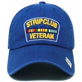 Baseball Caps Strip Club Veteran Dad hat Pre Curved Visor Cotton Ball Cap Baseball Cap PC101 - Royal - C61897WONND $16.17
