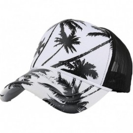 Baseball Caps Women Men Fashion Coconut Tree Printing Snapback Hip Hop Flat Hat - Black - C71832N50K2 $9.20