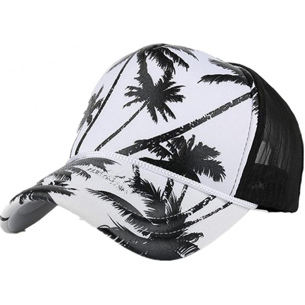 Baseball Caps Women Men Fashion Coconut Tree Printing Snapback Hip Hop Flat Hat - Black - C71832N50K2 $9.20