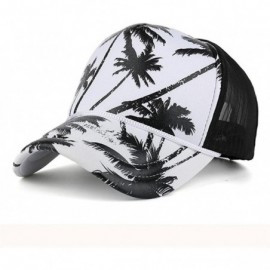 Baseball Caps Women Men Fashion Coconut Tree Printing Snapback Hip Hop Flat Hat - Black - C71832N50K2 $9.20