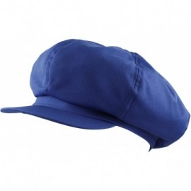 Newsboy Caps Exclusive Cotton Newsboy Gatsby Applejack Cabbie Plain Hat Made in USA - Royal - CG12OD23K1G $13.89