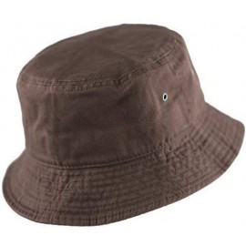 Bucket Hats Unisex 100% Cotton Packable Summer Travel Bucket Beach Sun Hat - Brown - CP18DD04OM8 $8.39