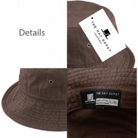 Bucket Hats Unisex 100% Cotton Packable Summer Travel Bucket Beach Sun Hat - Brown - CP18DD04OM8 $8.39