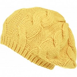 Berets Women Winter Warm Ski Knitted Crochet Baggy Skullies Cap Beret Hat - Br1709glod - CL187GDUAG7 $11.89