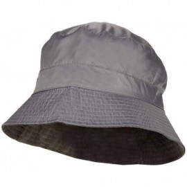 Bucket Hats Waterproof Packable Rain Bucket Hat- Interior Zip Pocket - Foldable Crusher Cap - Grey - CB18HW3R8X5 $36.73