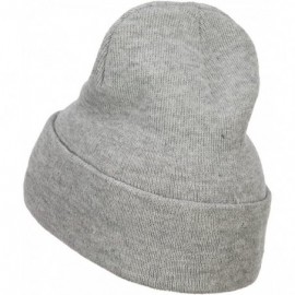 Skullies & Beanies 12 Inch Long Knitted Beanie - Heather Grey - CL18CATLZDS $12.22