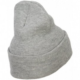 Skullies & Beanies 12 Inch Long Knitted Beanie - Heather Grey - CL18CATLZDS $12.22