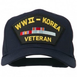 Baseball Caps WWII Korean Veteran Patched Cotton Twill Cap - Blue - C111QLM87OT $17.87