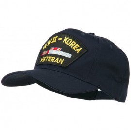 Baseball Caps WWII Korean Veteran Patched Cotton Twill Cap - Blue - C111QLM87OT $17.87