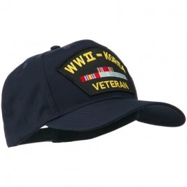 Baseball Caps WWII Korean Veteran Patched Cotton Twill Cap - Blue - C111QLM87OT $17.87