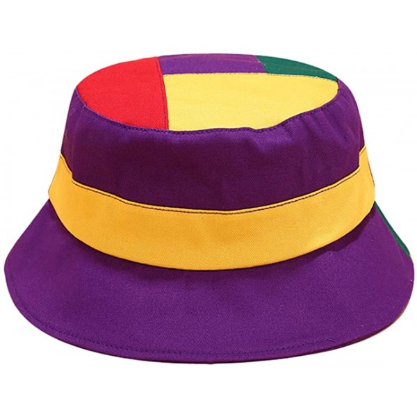 Bucket Hats Reversible Cotton Bucket Hat Multicolored Fisherman Cap Packable Sun Hat - Red&purple - C718WC4GZOQ $17.13