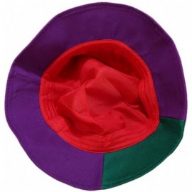 Bucket Hats Reversible Cotton Bucket Hat Multicolored Fisherman Cap Packable Sun Hat - Red&purple - C718WC4GZOQ $17.13