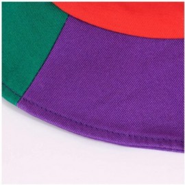 Bucket Hats Reversible Cotton Bucket Hat Multicolored Fisherman Cap Packable Sun Hat - Red&purple - C718WC4GZOQ $17.13