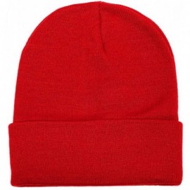 Skullies & Beanies Unisex Beanie Cap Knitted Warm Solid Color and Multi-Color Multi-Packs - 12 Pack - Red - CB187C58S2H $23.19