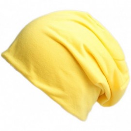 Skullies & Beanies Unisex Oversized Ski Slouch Hat Baggy Slouchy Stretch Beanies Skull Cap - Yellow - CD1840NDW63 $11.67
