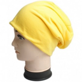 Skullies & Beanies Unisex Oversized Ski Slouch Hat Baggy Slouchy Stretch Beanies Skull Cap - Yellow - CD1840NDW63 $11.67