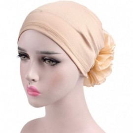 Skullies & Beanies Women Flower Elastic Turban Beanie Head Scarf wrap Chemo Cap hat for Cancer Patient - Khaki - CC18743XC6O ...