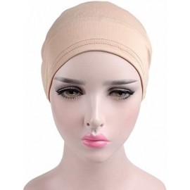 Skullies & Beanies Women Flower Elastic Turban Beanie Head Scarf wrap Chemo Cap hat for Cancer Patient - Khaki - CC18743XC6O ...